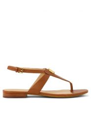 LAUREN RALPH LAUREN Sandały Everley 802959145002 Brązowy. Brązowe sandały Lauren Ralph Lauren, bez wzorów, ze skóry, bez obcasa, na płaskiej podeszwie, bez zapięcia. Za 629.99 zł.