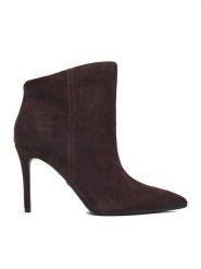 GINO ROSSI Botki EO-003X-3L401-S Brązowy. Brązowe botki Gino Rossi, bez wzorów, ze skóry, bez obcasa, na szpilce, bez zapięcia. Za 379.99 zł.