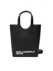 Karl Lagerfeld Jeans Torebka A2W30146 Czarny. Czarne torebki klasyczne Karl Lagerfeld Jeans, bez wzorów, z jeansu, bez dodatków. Za 499.99 zł.