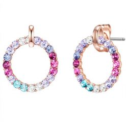 Lulu & Jane Okrag Mosiadz Zdobienie kryształkami Swarovski® Kolczyki 1 ct Damski. Białe kolczyki Lulu & Jane, pozłacane. Za 479.99 zł.