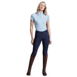 Damska koszulka do jazdy konnej Premier Equine Meraki. Niebieskie t-shirty sportowe PREMIER EQUINE, bez wzorów, bez ramiączek, do jazdy konnej. Za 290.00 zł.