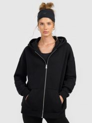 4F Bluza dresowa rozpinana z kapturem damska - czarna S. Czarne bluzy 4f, s, bez wzorów, z dresówki, z kapturem, trekkingowe. Za 169.99 zł.