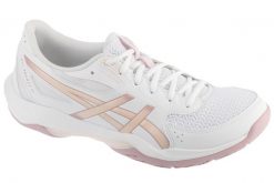 Buty do siatkówki damskie, Gel-Rocket 12. Białe buty treningowe ASICS, bez wzorów, z materiału, przed kostkę, bez zapięcia, do siatkówki. Za 299.99 zł.