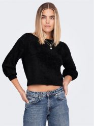 ONLY Sweter 15235973 Czarny Regular Fit. Czarne swetry ONLY, l, bez wzorów, z syntetyku, bez ramiączek. Za 49.99 zł.