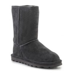Śniegowce Damskie BearPaw Elle Short 1962W-060 szare. Szare śniegowce bez wzorów, z gumy, bez zapięcia. Za 613.11 zł.