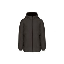 Recykowana parka z kapturem Kariban. Szare płaszcze KARIBAN, na zimę, xs, z aplikacjami, z materiału, eleganckie, z kapturem. Za 252.50 zł.