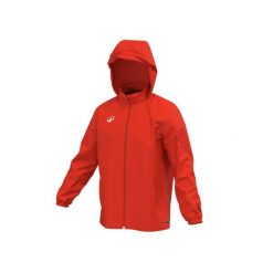 Kurtka wiatrówka piłkarska Kipsta Essential Club 50. Czerwone kurtki KIPSTA, xl, bez wzorów, z materiału, sportowe, bez kaptura. Za 69.99 zł.