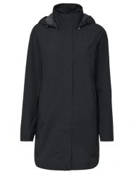 Kurtka damska Mineo 2.5L Coat. Czarne kurtki do biegania Vaude, l, bez wzorów, z materiału, bez kaptura, rowerowe. Za 763.05 zł.