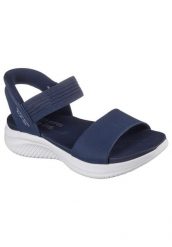 Sandały SKECHERS SLIP INS - SUMMERVILLE Niebieski. Niebieskie sandały Skechers, bez wzorów, z materiału, bez obcasa, bez zapięcia. Za 296.99 zł.