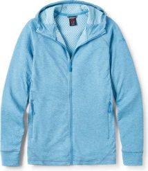 Bluza rozpinana damska Rab Nexus Hoody. Niebieskie bluzy RAB, s, bez wzorów, z elastanu, klasyczne, bez ramiączek, z kapturem. Za 349.90 zł.