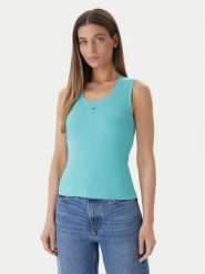Tommy Jeans Top Essential DW0DW20673 Zielony Regular Fit. Zielone topy Tommy Jeans, xl, bez wzorów, z bawełny, bez kołnierzyka, bez ramiączek. Za 129.99 zł.
