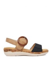 Remonte Sandały CEO-R6853-60 Beżowy. Brązowe sandały Remonte, bez wzorów, ze skóry, bez obcasa, na płaskiej podeszwie, bez zapięcia. Za 349.99 zł.