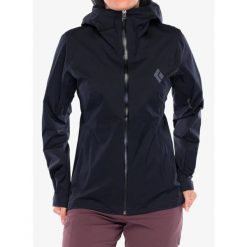 Kurtka przeciwdeszczowa damska Black Diamond Fineline Stretch Shell. Czarne kurtki przeciwdeszczowe Black Diamond, bez wzorów, bez kaptura, trekkingowe. Za 518.99 zł.