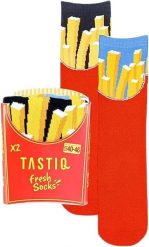 Skarpety Tastic Skarpetki unisex 2-pak Pommes Giftbox Red. Czerwone skarpetki Erima, bez wzorów, z bawełny. Za 111.99 zł.