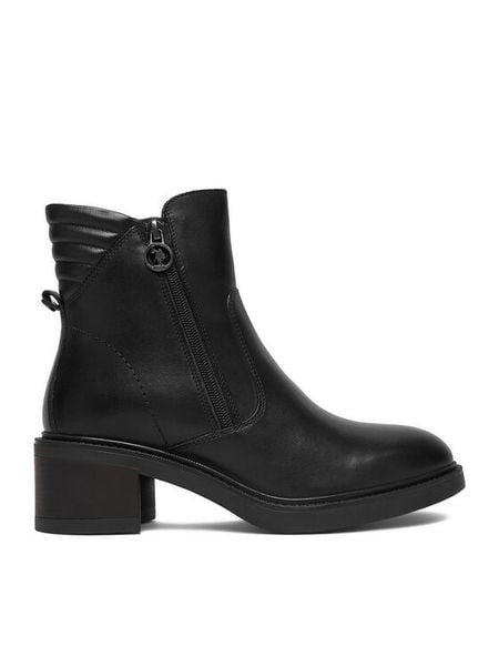 U.S. Polo Assn. Botki CEO-KATERI002W/EL1 Czarny. Czarne botki U.S. Polo Assn., bez wzorów, ze skóry, bez obcasa, na słupku, bez zapięcia. Za 429.99 zł.