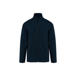 Ekologiczna 3-warstwowa kurtka Kariban Softshell. Niebieskie kurtki KARIBAN, m, bez wzorów, z poliesteru, bez kaptura. Za 217.00 zł.