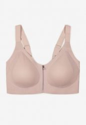 Jasnofioletowy Sportowy Biustonosz z Suwakiem z Przodu Eziline. Fioletowe biustonosze sportowe Born2be, bez wzorów. Za 69.99 zł.