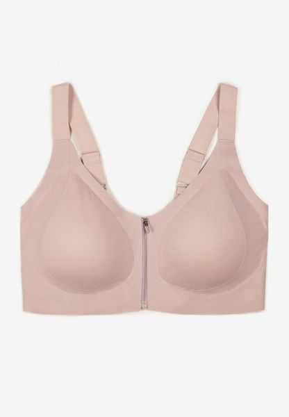 Jasnofioletowy Sportowy Biustonosz z Suwakiem z Przodu Eziline. Fioletowe biustonosze sportowe Born2be, bez wzorów. Za 69.99 zł.