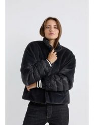 Josephine & Co Kurtka przejściowa "Adriana" w kolorze antracytowym rozmiar: 40. Czarne kurtki Josephine & Co, bez wzorów, bez kaptura. Za 311.12 zł.