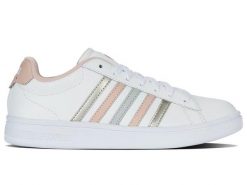 Buty sportowe K-Swiss COURT TIEBREAK II (94413-192-M). Białe buty treningowe K-SWISS, bez wzorów, ze skóry, bez zapięcia. Za 256.00 zł.