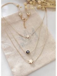 Atelier MIU Pozłacany naszyjnik z elementami ozdobnymi - dł. 42 cm rozmiar: onesize. Żółte naszyjniki atelier MIU, z materiału, pozłacane. Za 56.95 zł.