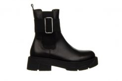 Botki Bayla-161 188 1303 01 Black 161634, Czarny, Skóra naturalna - 39. Czarne botki Bayla, bez wzorów, z gumy, eleganckie, z okrągłym noskiem, za kostkę, bez obcasa, bez zapięcia. W wyprzedaży za 299.00 zł.