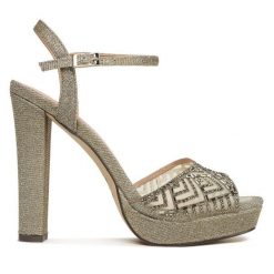 Sandały Menbur. Szare sandały Menbur, bez wzorów, bez obcasa, na słupku, bez zapięcia. Za 219.99 zł.