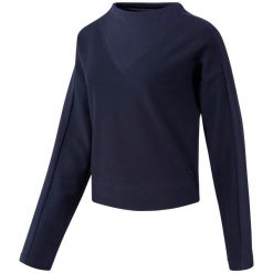 Bluza treningowa damska Reebok TE Twill Cowl Neck. Niebieskie bluzy Reebok, m, bez wzorów, bez kaptura, na fitness i siłownię. Za 179.00 zł.