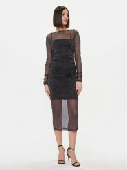 Please Sukienka koktajlowa A1WCCFQ000 Czarny Slim Fit. Czarne sukienki Please, l, bez wzorów, z syntetyku, wizytowe, bez kołnierzyka, bez ramiączek. Za 179.99 zł.