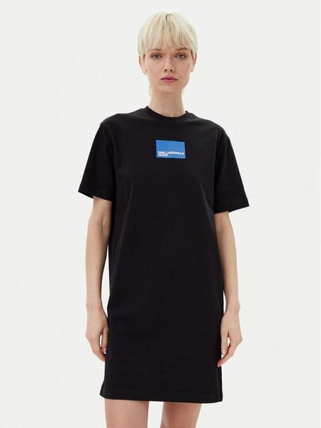 Karl Lagerfeld Jeans Sukienka codzienna A2W13028 Czarny Regular Fit. Czarne sukienki Karl Lagerfeld Jeans, na co dzień, s, bez wzorów, z bawełny, bez kołnierzyka, bez ramiączek, proste. Za 229.99 zł.