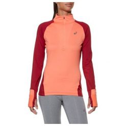 Koszulka z długim rękawem Damska Asics LS Winter 1/2 Zip Pomarańczowy. Brązowe t-shirty sportowe ASICS, bez wzorów, bez ramiączek, do biegania. Za 461.00 zł.