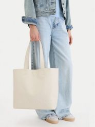 Guess Jeans Torebka CWBEO-GUESS-B-010-09 Écru. Białe shopper bag Guess Jeans, z aplikacjami, z jeansu, bez dodatków. Za 249.99 zł.
