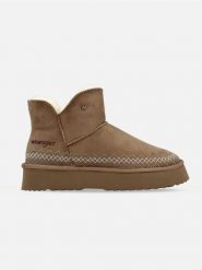 Wrangler Botki "Elsa" w kolorze szarobrązowym rozmiar: 41. Brązowe botki Wrangler, bez wzorów, bez obcasa, bez zapięcia. Za 239.95 zł.