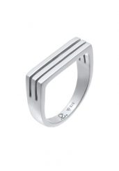 Elli PREMIUM Damski sygnet prostokąt w rodowanym srebrze 925 Sterling Silver Pierścionki 1 ct. Szare pierścionki Elli PREMIUM, srebrne. Za 328.99 zł.