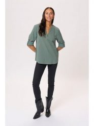 Kaffe Bluzka w kolorze turkusowym rozmiar: 46. Niebieskie bluzki Kaffe, bez wzorów, z bawełny, bez kołnierzyka, bez ramiączek. Za 60.99 zł.