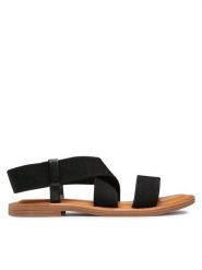 Clara Barson Sandały CASEY WS5296-34 Czarny. Czarne sandały Clara Barson, bez wzorów, z materiału, bez obcasa, na płaskiej podeszwie, bez zapięcia. Za 69.99 zł.