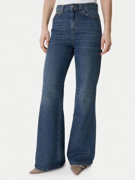 Marella Jeansy 2613181014 Granatowy Wide Leg. Niebieskie jeansy Marella, bez wzorów, z bawełny. Za 511.99 zł.
