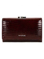 Wojas Skórzany portfel w kolorze czerwonym - 14,5 x 8,5 x 3 cm rozmiar: onesize. Czerwone portfele Wojas, bez wzorów, z materiału. Za 166.10 zł.