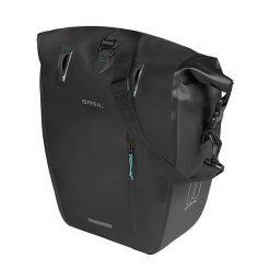Pojedyncza torba rowerowa Rivo M MIK Hooks, czarna. Czarne torby na laptopa BASIL, bez wzorów, z materiału, na ramię. Za 319.99 zł.