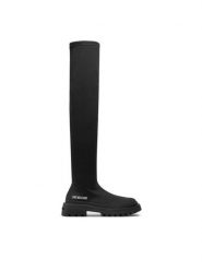 LOVE MOSCHINO Muszkieterki JA26015G1LIMZ000 Czarny. Czarne kozaki Love Moschino, bez wzorów, z materiału, bez obcasa, na płaskiej podeszwie, bez zapięcia. Za 1,219.00 zł.