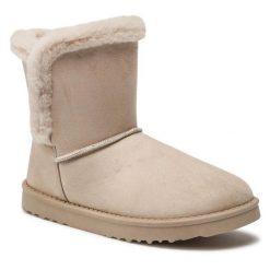 Botki DeeZee. Brązowe botki DeeZee, bez wzorów, bez obcasa, na płaskiej podeszwie, bez zapięcia. Za 119.99 zł.