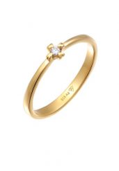 Elli DIAMONDS Damski pierścionek zaręczynowy pasjans serce z diamentem (0.03 ct.) ze srebra próby 925 Sterling Silver Pierścionki 1 ct. Szare pierścionki Elli DIAMONDS, z brylantem, srebrne. Za 458.99 zł.
