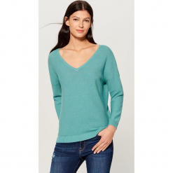 Sweter z dekoltem w szpic - Niebieski. Swetry Mohito. Za 89.99 zł.