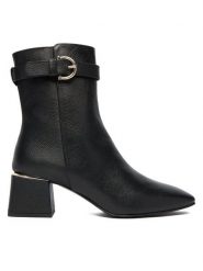 Aigner Botki 1252300 Czarny. Czarne botki Aigner, bez wzorów, ze skóry, bez obcasa, na słupku, bez zapięcia. Za 1,459.00 zł.