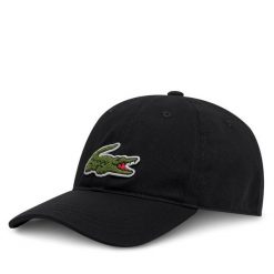 Czapka z daszkiem Lacoste. Czarne czapki z daszkiem Lacoste, bez wzorów. Za 199.99 zł.