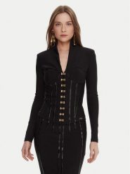 Elisabetta Franchi Marynarka GI-182-57E2-V590 Czarny Slim Fit. Czarne marynarki i żakiety Elisabetta Franchi, bez wzorów, z syntetyku, bez ramiączek. Za 2,559.00 zł.