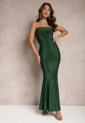 Zielona Połyskująca Sukienka Maxi Bez Ramiączek z Rozkloszowanym Dołem Botalia. Zielone sukienki Renee, l, bez wzorów, eleganckie, bez kołnierzyka, bez ramiączek, maxi, rozkloszowane. W wyprzedaży za 135.99 zł.