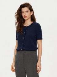 Tommy Hilfiger Kardigan WW0WW43958 Granatowy Regular Fit. Niebieskie swetry Tommy Hilfiger, m, bez wzorów, z wełny, bez ramiączek. Za 439.99 zł.