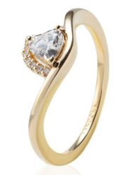 Pandora Pozłacany pierścionek z cyrkoniami rozmiar: 56. Żółte pierścionki Pandora, z cyrkonią, metalowe. Za 304.99 zł.