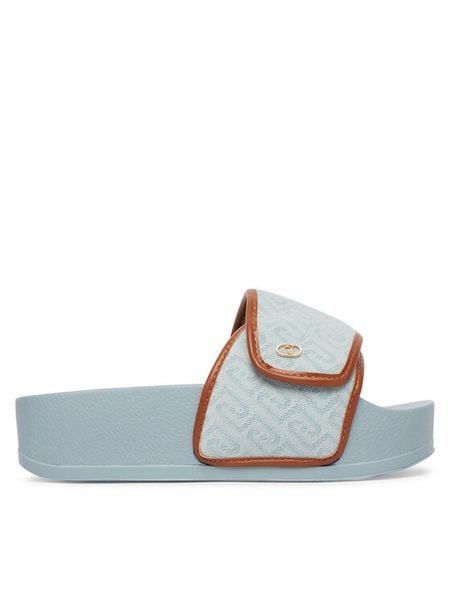 Liu Jo Klapki Mykonos 04 BA6079 TX523 Błękitny. Niebieskie klapki Liu Jo, bez wzorów, ze skóry, bez obcasa, bez zapięcia. Za 329.99 zł.